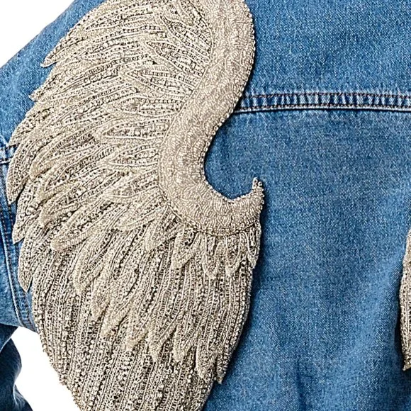 Angel wing denim jacket